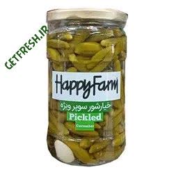خیار شور هپی فارم سوپر ویژه اعلا و خشمزه ارزون با کیفیت درجه یک یک و یک درجه یک اعلا تند و خشمزه ناب
